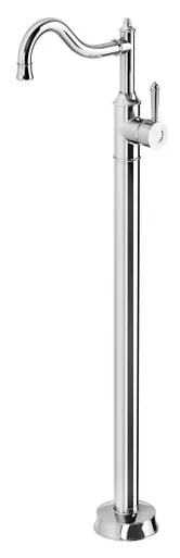 Nostalgia Floor Mounted Bath Mixer Shepherds Crook | Made From Brass In Chrome Finish By Phoenix