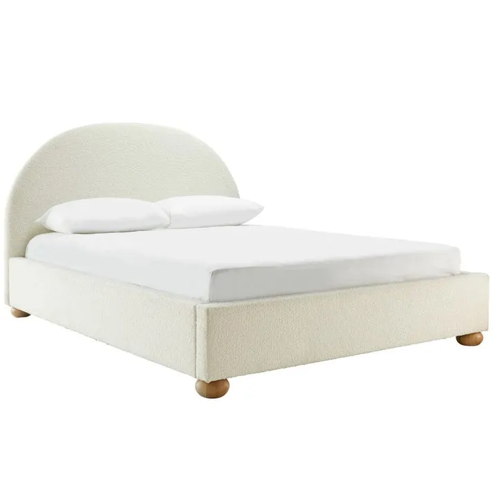 Arch Boucle Bed Frame Ivory