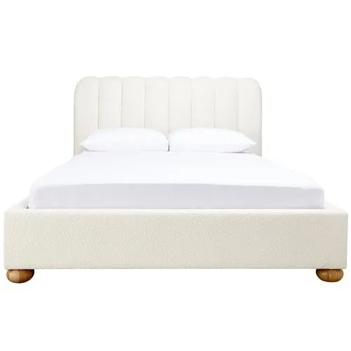 Maeve Boucle Ivory Bed - 229 x 155 x 116cm / 229 x 171 x 116cm / 229 x 201 x 116cm