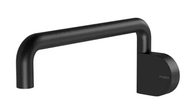 Designer Swivel Round Bath Spout 230mm In Matte Black By Phoenix