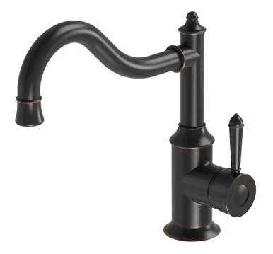 Nostalgia Sink Mixer 220mm Shepherds Crook 4Star Antique In Black By Phoenix