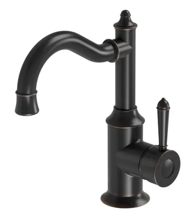 Nostalgia Hob Basin Mixer 160mm Shepherds Crook 4Star Antique In Black By Phoenix
