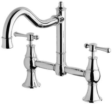 Nostalgia Exposed Sink Set Shepherds Crook 3Star Chrome In Chrome Finish By Phoenix