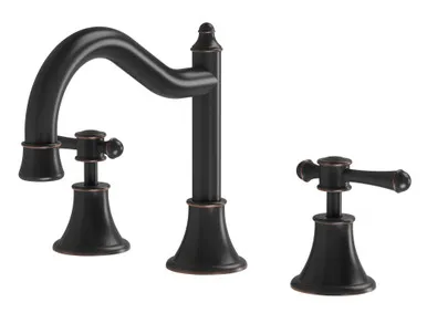 Nostalgia Lever Basin Set Shepherds Crook 5Star Antique In Black By Phoenix