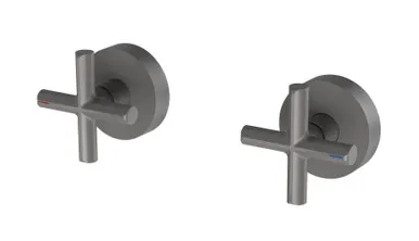 Vivid Slimline Plus Wall Taps (Top Assemblies) Ceramic Disc 3/4 Turn (Pair) | Made From Gunmetal By Phoenix