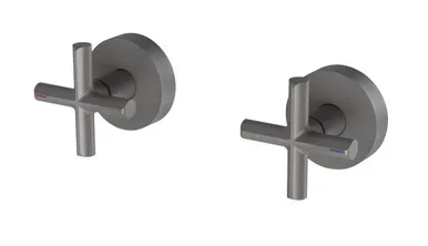 Vivid Slimline Plus Wall Taps (Top Assemblies) Ceramic Disc 3/4 Turn (15mm Extended Spindles) (Pair) | Made From Gunmetal By Phoenix