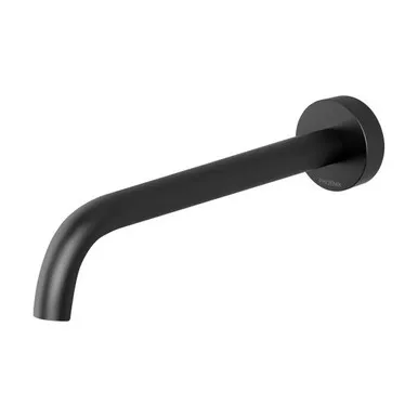Vivid Slimline Bath Spout/Outlet 230mm Curved In Matte Black By Phoenix