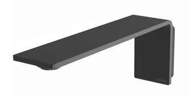 Axia Wall Bath Or Basin Spout/Outlet 200mm 4Star In Matte Black By Phoenix