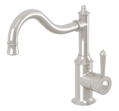 Nostalgia Sink Mixer 220mm Shepherds Crook 4Star In Brushed Nickel By Phoenix
