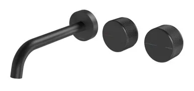 Wall Bath Or Basin Mixer Hostess Set (180mm Fixed Spout) In Matte Black By Phoenix