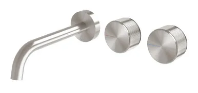 Wall Bath Or Basin Mixer Hostess Set (180mm Fixed Spout) In Brushed Nickel By Phoenix