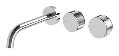 Wall Bath Or Basin Mixer Hostess Set (180mm Fixed Spout) Chrome In Chrome Finish By Phoenix