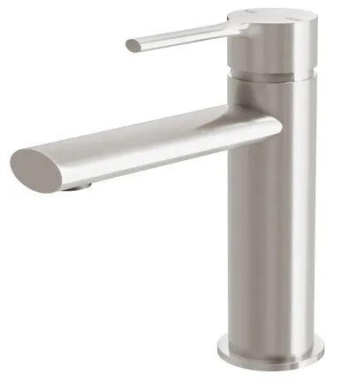 Vivid Slimline Oval Hob Basin Mixer 6Star In Brushed Nickel By Phoenix