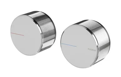 Axia Wall Taps (Top Assemblies) Ceramic Disc 3/4 Turn Chrome (Pair) In Chrome Finish By Phoenix