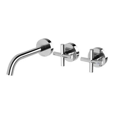 Vivid Slimline Plus Wall Bath Or Basin Set 180mm Outlet 5Star Chrome In Chrome Finish By Phoenix