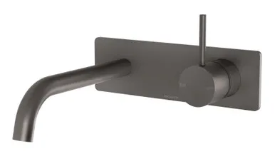 Vivid Slimline Wall Bath Or Basin Mixer Set (Handle Up) 175mm Spout 6Star | Made From Gunmetal By Phoenix