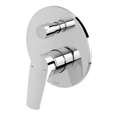 Ivy Mkii Wall Bath & Shower Diverter Mixer Chrome In Chrome Finish By Phoenix