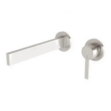 Lexi Mkii Wall Bath Mixer Set (200mm Spout) In Brushed Nickel By Phoenix