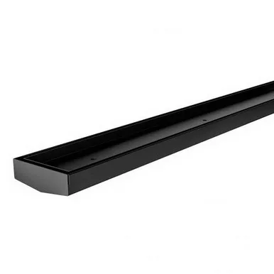 Tile Insert V Channel Drain 750mm X 75W X 30D (45mm Outlet) | Made From Stainless Steel In Matte Black By Phoenix