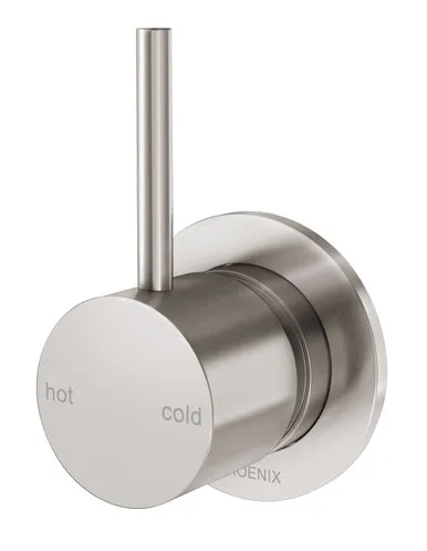Vivid Slimline Bath Or Shower Mixer (Handle Up) In Brushed Nickel By Phoenix
