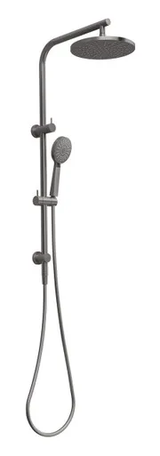 Vivid Slimline Twin Shower 5Star Brushed Carbon In Grey By Phoenix