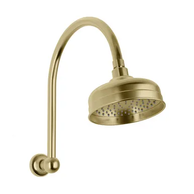 Cromford High-Rise Shower Arm & Rose 4Star Brushed In Gold By Phoenix