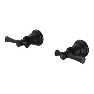 Cromford Wall Taps (Top Assemblies) 15mm Extended Spindles (Pair) In Matte Black By Phoenix