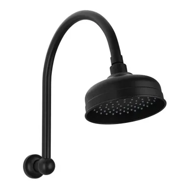 Cromford High-Rise Shower Arm & Rose 4Star In Matte Black By Phoenix