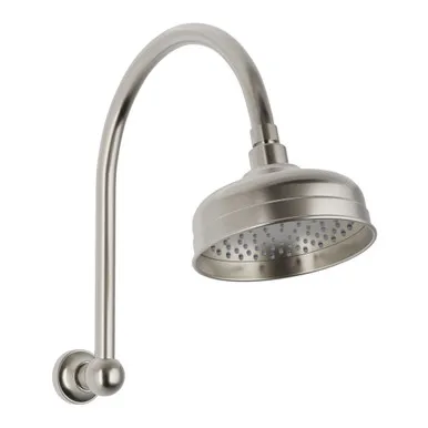 Cromford High-Rise Shower Arm & Rose 4Star In Brushed Nickel By Phoenix