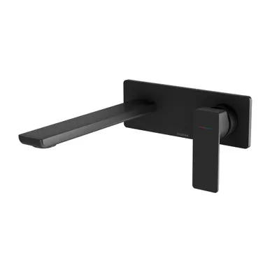 Gloss Mkii Wall Bath Or Basin Mixer Set (200mm Spout) 6Star In Matte Black By Phoenix