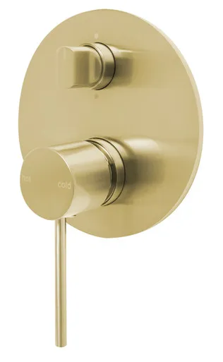 Vivid Slimline Switchmix Wall Bath & Shower Diverter Mixer Fit-Off Kit In Gold By Phoenix