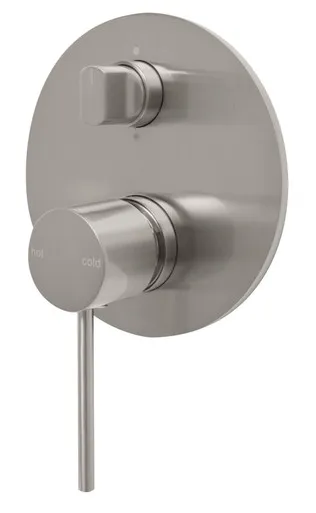 Vivid Slimline Switchmix Wall Bath & Shower Diverter Mixer Fit-Off Kit In Brushed Nickel By Phoenix