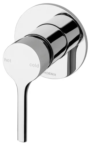 Vivid Slimline Oval Switchmix Wall Bath Or Shower Mixer Fit-Off Kit Chrome In Chrome Finish By Phoenix