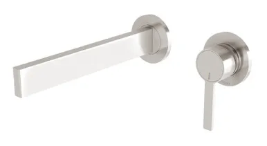 Lexi Mkii Switchmix Wall Bath Mixer Set 200mm Spout Fit-Off Kit In Brushed Nickel By Phoenix