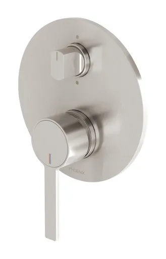 Lexi Mkii Switchmix Bath & Shower Diverter Mixer Fit-Off Kit In Brushed Nickel By Phoenix