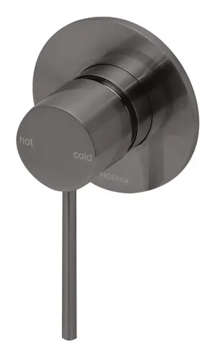 Vivid Slimline Switchmix Wall Bath Or Shower Mixer Fit-Off Kit In Brushed Carbon By Phoenix