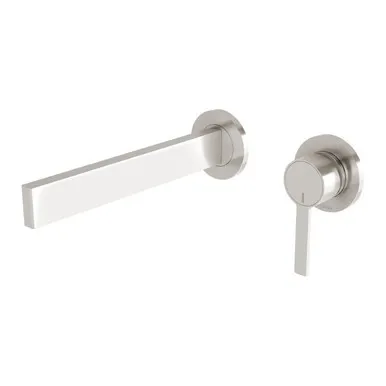 Lexi Mkii Wall Basin Mixer Set (200mm Spout) 6Star In Brushed Nickel By Phoenix