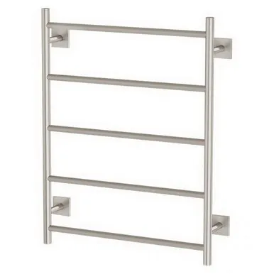 Radii Heated Towel Ladder 62W 5 Bar 550mm X 740mm With Square Plate In Brushed Nickel By Phoenix