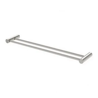 Vivid Slimline Towel Rail Double 600mm In Brushed Nickel By Phoenix