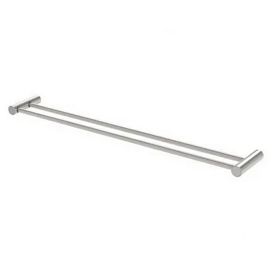 Vivid Slimline Towel Rail Double 800mm In Brushed Nickel By Phoenix