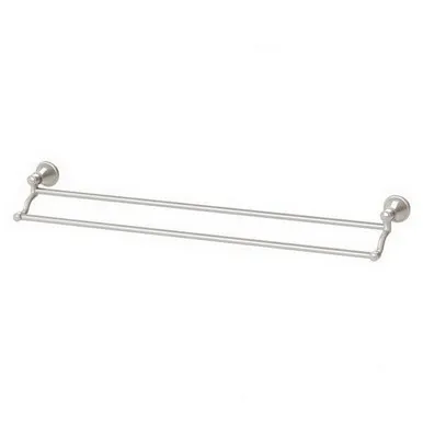 Nostalgia Towel Rail Double 760mm In Brushed Nickel By Phoenix