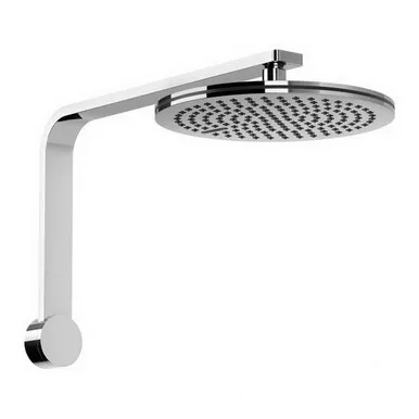 Nx Quil Round Shower Arm & Rose 250mm 3Star/Matte Black | Made From Brass In Chrome Finish/Black By Phoenix