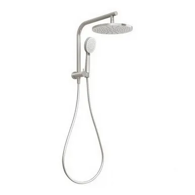 Vivid Slimline Compact Twin Shower 5Star In Brushed Nickel By Phoenix