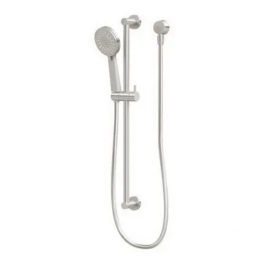 Vivid Slimline Hand Shower On Rail 5Star | Made From Brass/Metal In Brushed Nickel By Phoenix