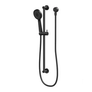Vivid Slimline Hand Shower On Rail 5Star | Made From Brass/Metal In Matte Black By Phoenix