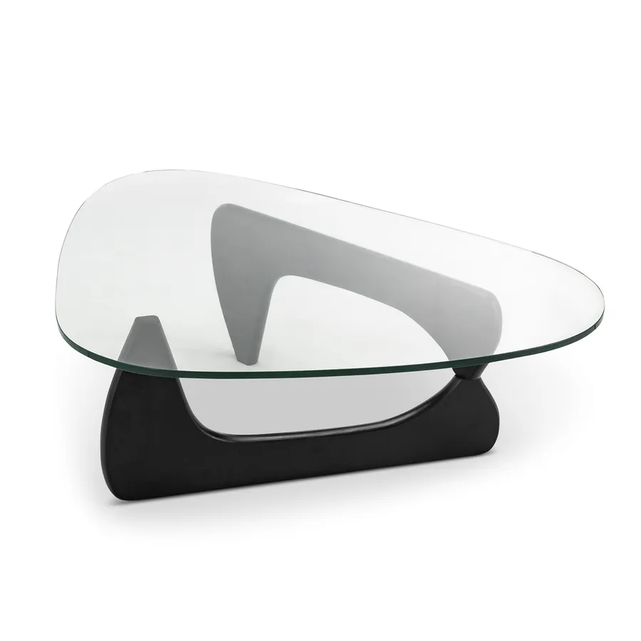 Kora Noguchi Glass Coffee Table, Black