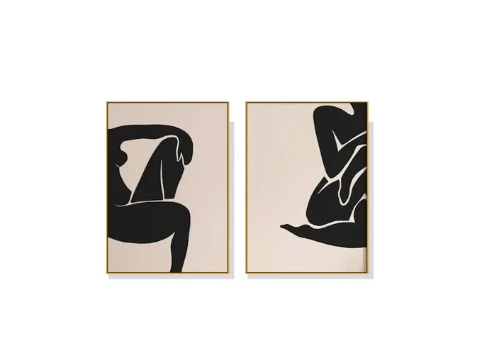 Set of 2 Female Figure Wall Art Canvas 3 sizes available 70cm x 50cm