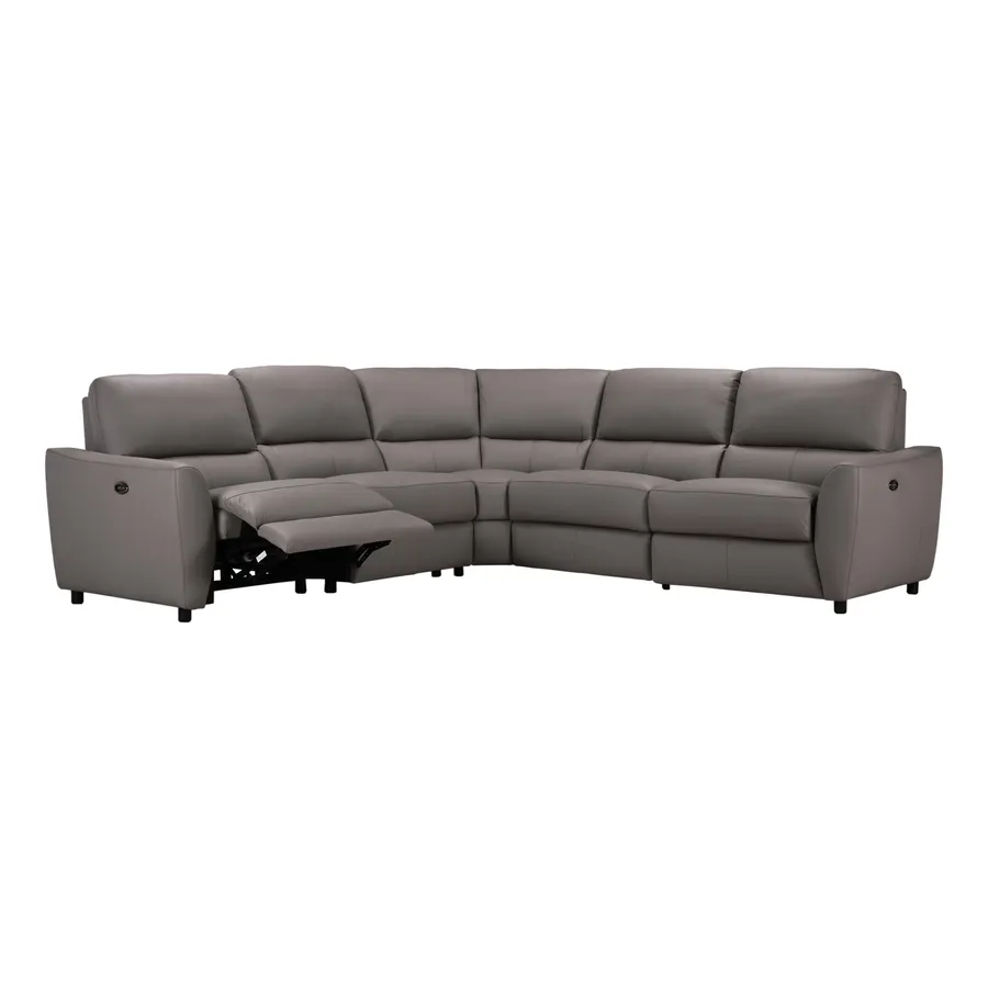 Portland Modular Recliner Sofa in Leather Grey