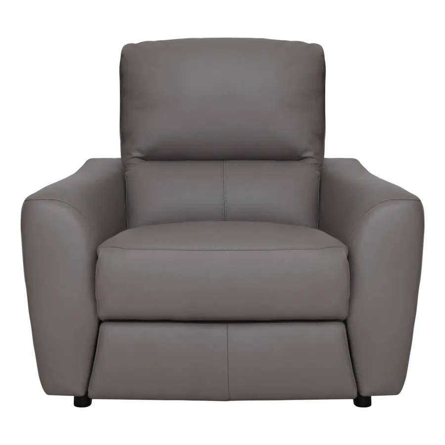Portland Recliner Armchair in Leather Grey