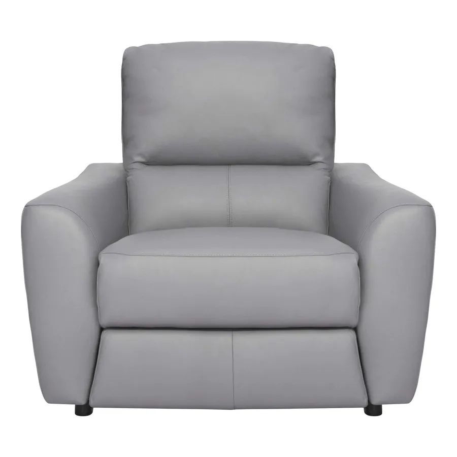 Portland Recliner Armchair in Leather Pewter